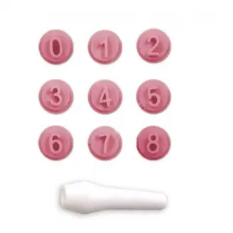 kit carimbos ROSA NUMEROS Blue Star para pastas e massas e confeitaria