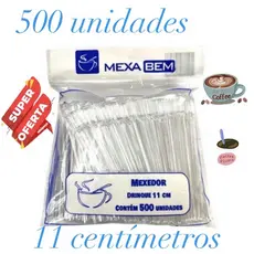 Mexedor Tipo Drink 11cm Café Chá Suco Mexa Bem 500 unidades
