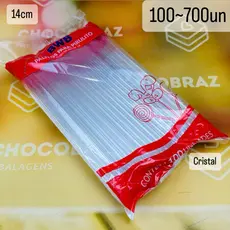 100~700 Palito para pirulito BWB transparente- topo de bolo- tubo pet - canudo transparente 14 Cm (CHOCO)
