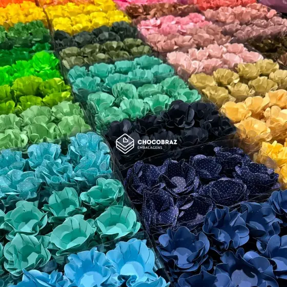 40~200 FORMINHAS DE DOCES FINOS FLOR LUXO CASAMENTO FESTA 50 CORES