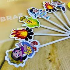 10 Palito Tag Decorativo Arraial Festa Junina  61.8  ( Nc Toys Palito  ) FESTA JUNINA (CHOCO)