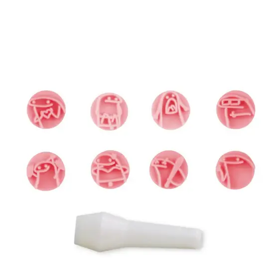 Kit Carimbo ROSA BEBÊ FLORK Para Brigadeiro Marcador Blue Star Desenho Para Docinho Massa Chocolate Doce E Confeitaria