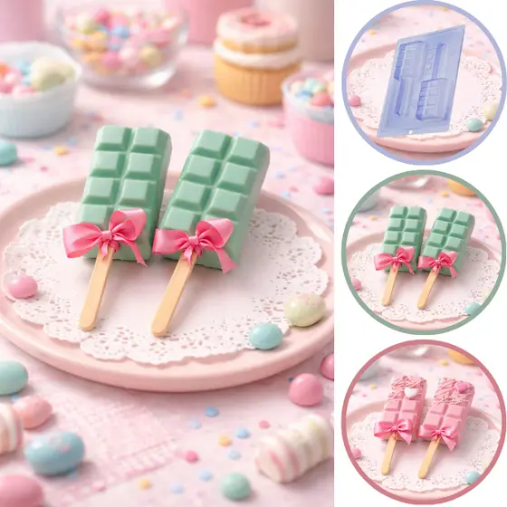 1~5 Forma Tablete No Palito Silicone Porto Especial 3 Partes (CHOCO)