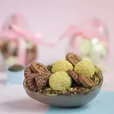 4 OVOS DE PÁSCOA EM ACRÍLICO BLUE STAR PARA RECHEAR (8 CASCAS) – 100G OU 350G