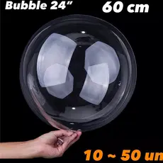 KIT Bubble Balão Transparente Bobo 24” 60 Cm