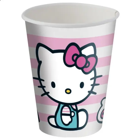 8~40 COPO PAPEL FESTA HELLO KITTY ROSA 200ML FESTCOLOR