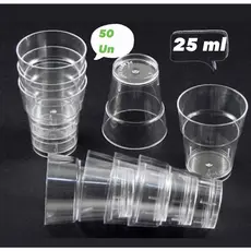 50 MINI COPINHOS CRISTAL ACRÍLICO 25ML – PARA BRIGADEIRO E DOCES