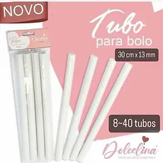 Kit 8~32  Tubo Para Sustentação Bolo 30cm X 1,13cm Lsc Toys (CHOCO)