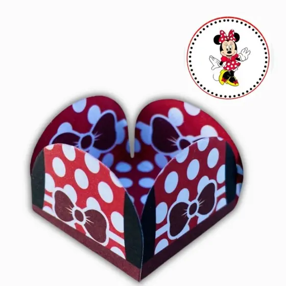 50~400 Forminhas para doces 4 Pétalas Temática Minnie - (Happy Festas)