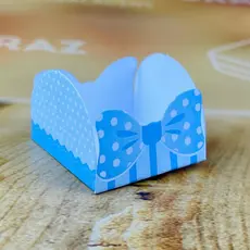50~450 Forminhas Tema Laço Azul Para Doces 4 Pétalas 3,3X3,3X2,2  43.3 (Nc Toys Simples)
