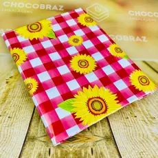 10~50 TOALHAS  P/ FESTA JUNINA XADREZ GIRASSOL VERMELHO 78x78 INOVE (CHOCO)