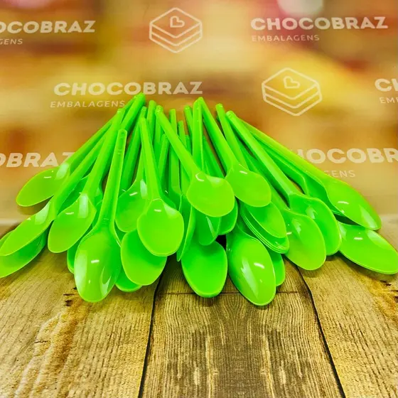 50~250 COLHER SOBREMESA NEON VERDE CLARO BELLO FESTAS