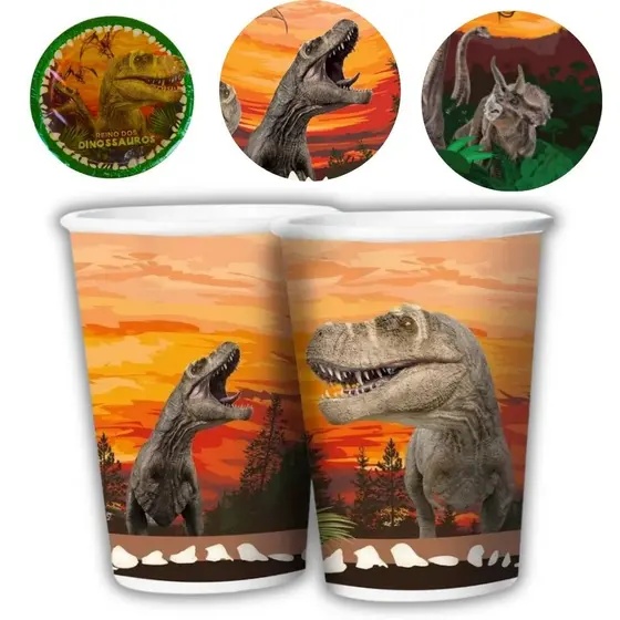 8~40 COPO PAPEL FESTA DINOSSAURO 180ML REGINA