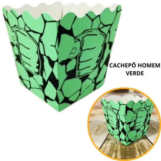 10~60 KIT CACHEPÔ FESTA DECORAÇÃO HULK VINGADORES HOMEM VERDE
