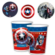 8~40 COPO PAPEL FESTA CAPITAO AMERICA 180ML REGINA