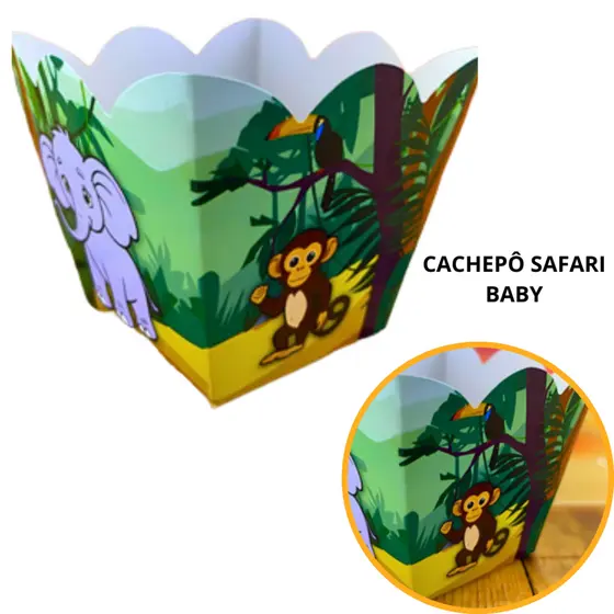 10~40 CACHEPÔ FESTA SAFARI BABY DECORAÇÃO FESTA SAFARI