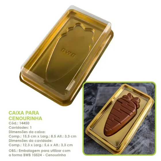 Caixa Para Cenourinha BWB Cód: 14450 - Embalagem para Cenoura BWB - LANÇAMENTO PÁSCOA 2025 OFF (CHOCO)
