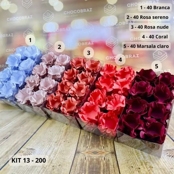 KIT 200 Forminhas De Doces Festa 5 Cores ROSA NUDE + ROSA SERENO + BRANCO + CORAL	 + MARSALA CL