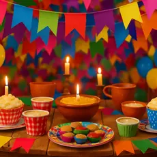 Kit Bandeirinhas Festa Junina Decoração São João Bandeirola Colorida OFF