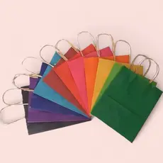 10~40 SACOLAS DE PAPEL  M 21,5x17,5x8,5 12 CORES (LC)//