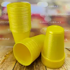 50~250 COPO ANIVERSARIO 200ml AMARELO PEROLADO BELLO FESTAS
