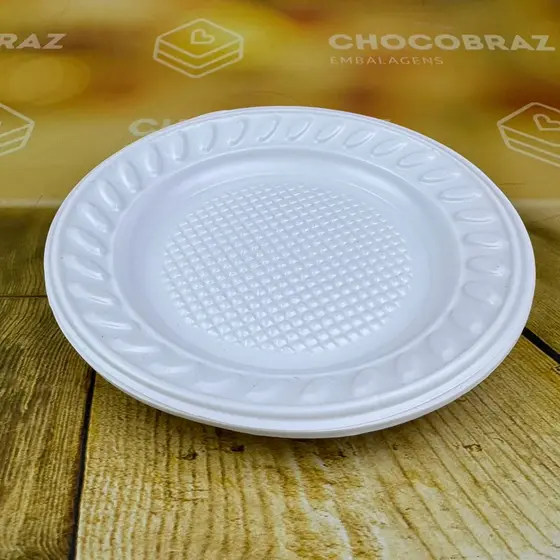100~500 Prato Descartável Louri Festas 15cm Prato para Bolo de Festas Pratinho Descartável (CHOCO)