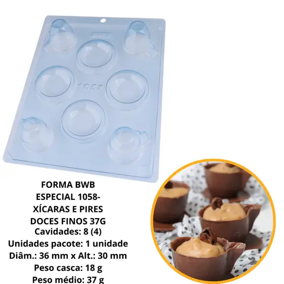 1~4 Forma Bwb Sp 1058 Xicara E Pires Silicone 3 Partes Profissional Cod-3530  (Sp Especial) (CHOCO)