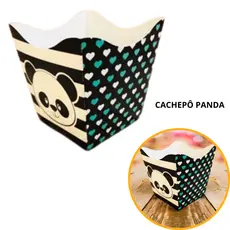 10~50 KIT CACHEPÔ FESTA PANDA 9X9X7CM VAZO DECORAÇÃO 69.1 ( NC TOYS CACHEPÔ )