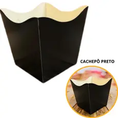 10~50 KIT CACHEPÔ FESTA PRETO 9X9X7CM VAZO DECORAÇÃO  2.2   ( NC TOYS CACHEPÔ )