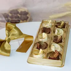 40 CAIXA DOURADO C/10 CAVIDADES P/BOMBONS 14000 BWB EMBALAGEM (CHOCO)