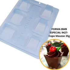 1~4 FORMA BWB COM SILICONE (3 PARTES) PARA CHOCOLATE COD 35G 9427 - COPO MOUSSE 3  35G