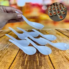 50 COLHER BRANCA INDIANA PARA CANAPÉ BUFFET PLASTILANIA