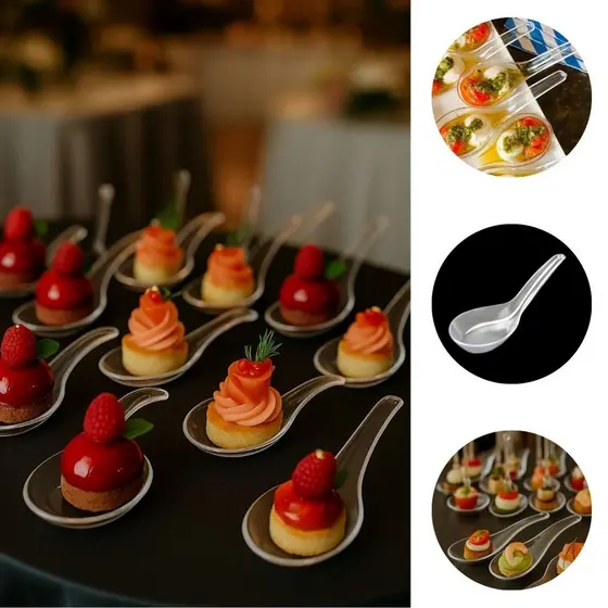 25~150 COLHER INDIANA PARA CANAPÉ BUFFET INCOLOR  PLASTILANIA