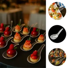 25~150 COLHER INDIANA PARA CANAPÉ BUFFET INCOLOR  PLASTILANIA