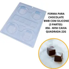 1~5 FORMA PARA CHOCOLATE BWB COM SILICONE (3 PARTES) 856 - MINI CAIXA QUADRADA 22G (CONJUNTO) (CHOCO)