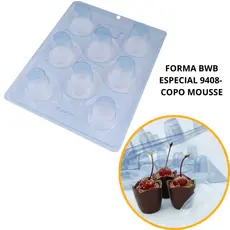 1~4 FORMA BWB COM SILICONE (3 PARTES) PARA CHOCOLATE COD 9408 - COPO MOUSSE (CHOCO)