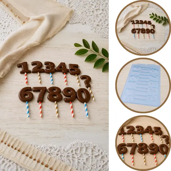 1~5 Forma BWB Simples Semiprofissional Cód. SP 3637 - Velas Numeros (CHOCO)