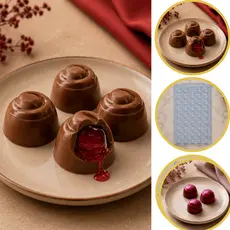 1~5 Forma BWB Simples Semiprofissional, Doces Finos Chocolates 3582 SP Bombom Cereja Caracol (CHOCO)
