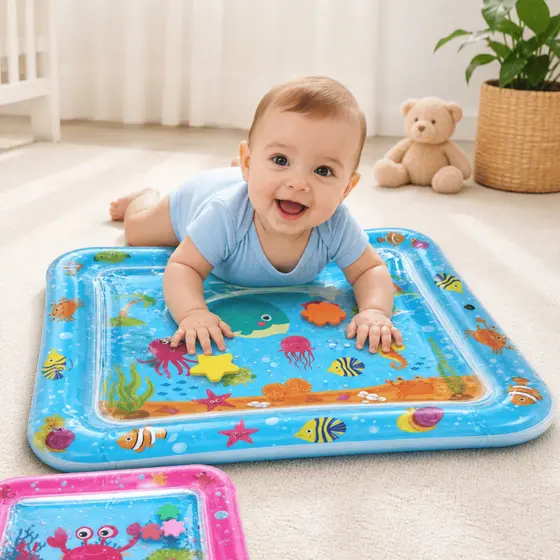 Tapete Infantil de Água Inflável para Bebê Sensorial Coordenação Motora Brinquedo Educativo