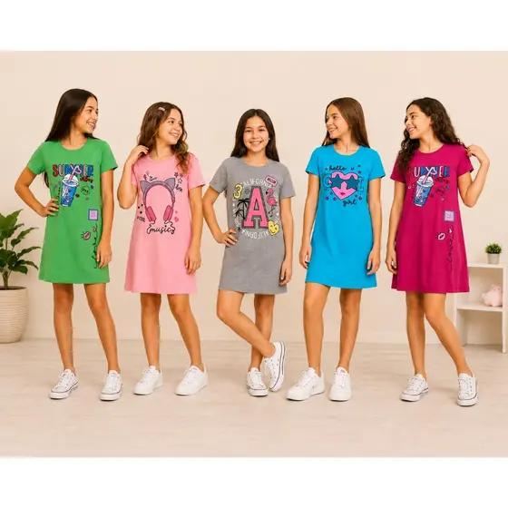 Vestido juvenil SUMMER com manguinha