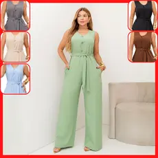 Macacão Feminino Alfaiataria Longo Pantalona Flare Elegante Casamento Formatura Festa Chique X274