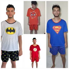 Pijama  Adulto Masculino  MEIA MANGA  / Super  Heróis/ Roupa de Dormir /Pijama Masculino