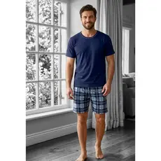 PIJAMA ADULTO/MASCULINO/MEIA MANGA LISO E SHORT ESTAMPADO