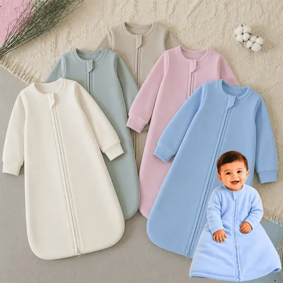 Saco de Dormir Manga Longa Casulo Bebe Pijama Moletom Menino Menina 0 a 12 Meses Enxoval Inverno
