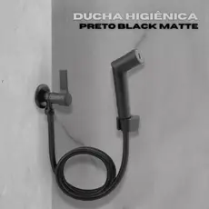 Ducha Higiênica Preto Fosco Black Matte para Banheiro Lavabo 1/4 de Volta