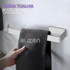 Porta Toalha de Rosto Quadrado Para Banheiro / Lavabo Alumínio Cromado Parafuso Escondido