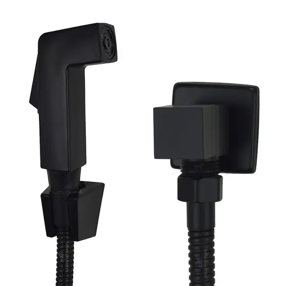 Ducha Higiênica Quadrada Super Luxo 1/4 de Volta Black Edition