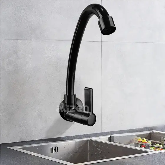 Torneira Cozinha ou Banheiro Parede 1/4 de volta ABS Preto