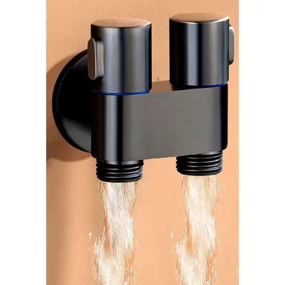Registro para Ducha Higiênica Preto com duas Saídas