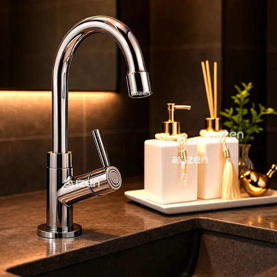 Torneira Banheiro Lavabo Cromada em Abs Torneia para Pia